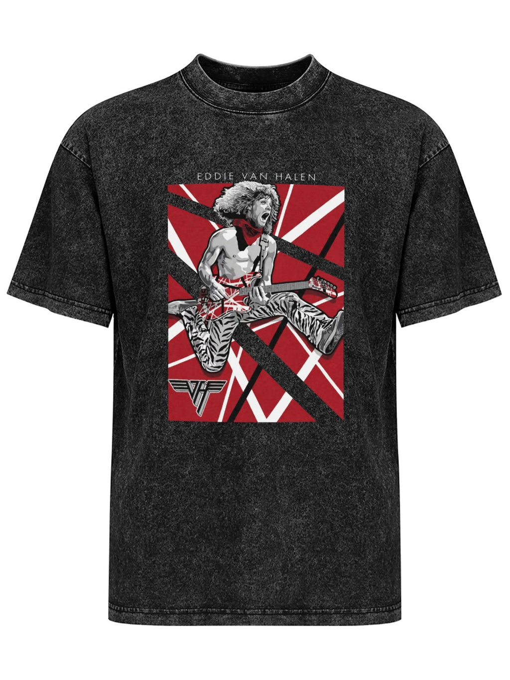 Vintage Washed Eddie Van Halen Guitar Jump Graphic T-Shirt