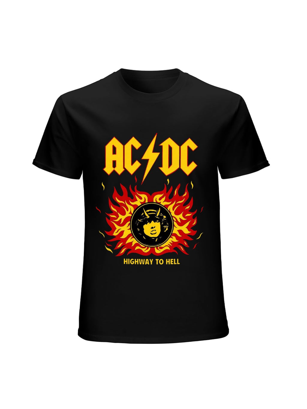 AC/DC Flaming Angus Face Inferno Hard Rock T-Shirt