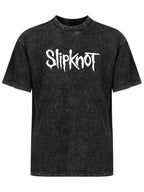 Slipknot White Distressed Logo Graphic T-Shirt