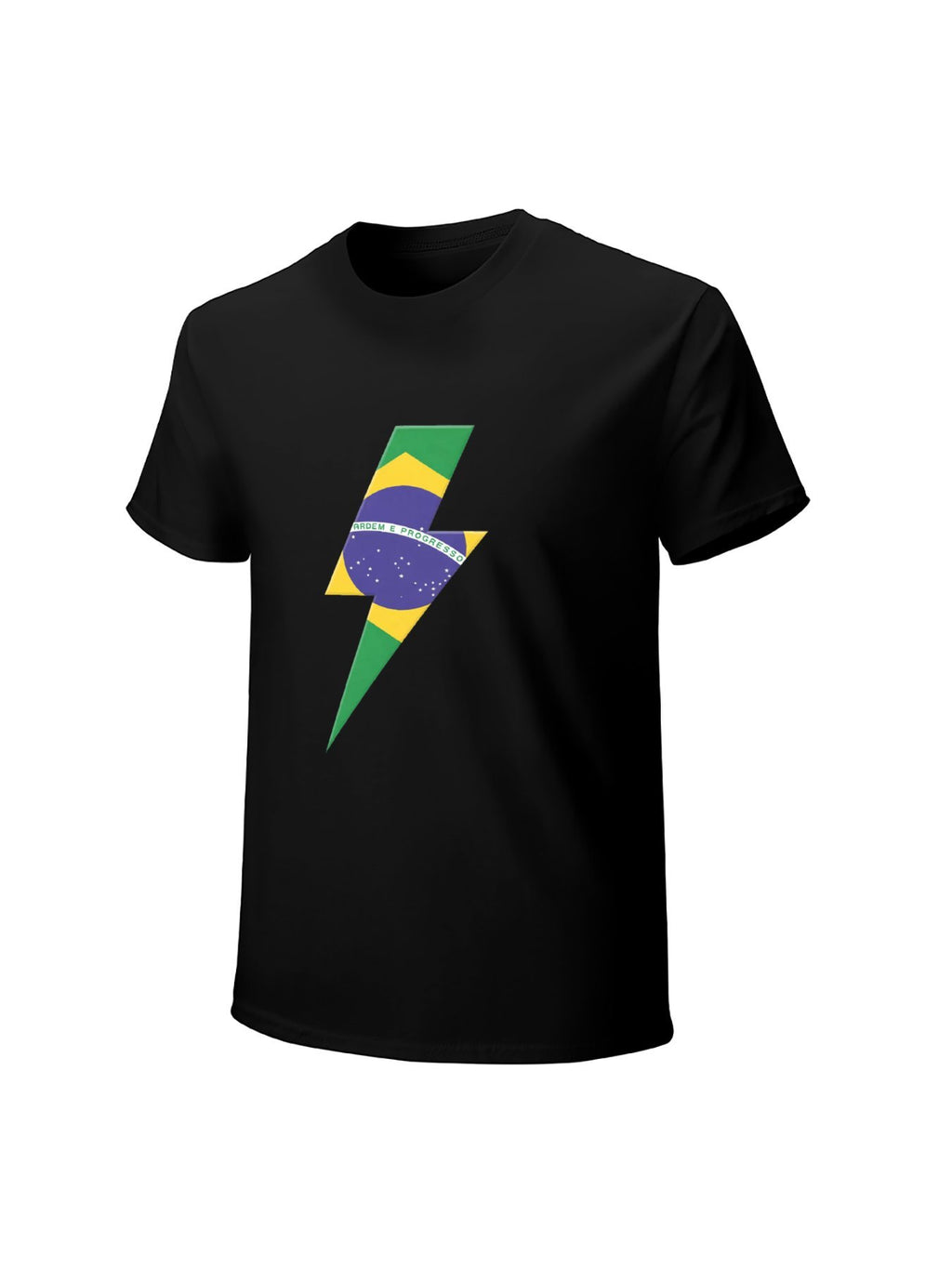 Brazil Flag Lightning Bolt Minimalist Rock T-Shirt