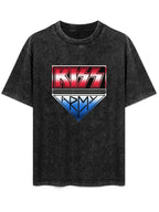 KISS Army Red White and Blue Shield Graphic T-Shirt