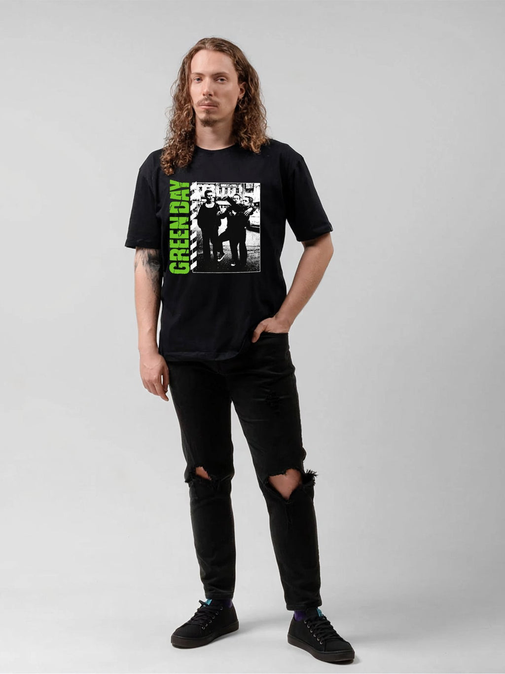 Green Day Band Photo Street Punk Graphic T-Shirt