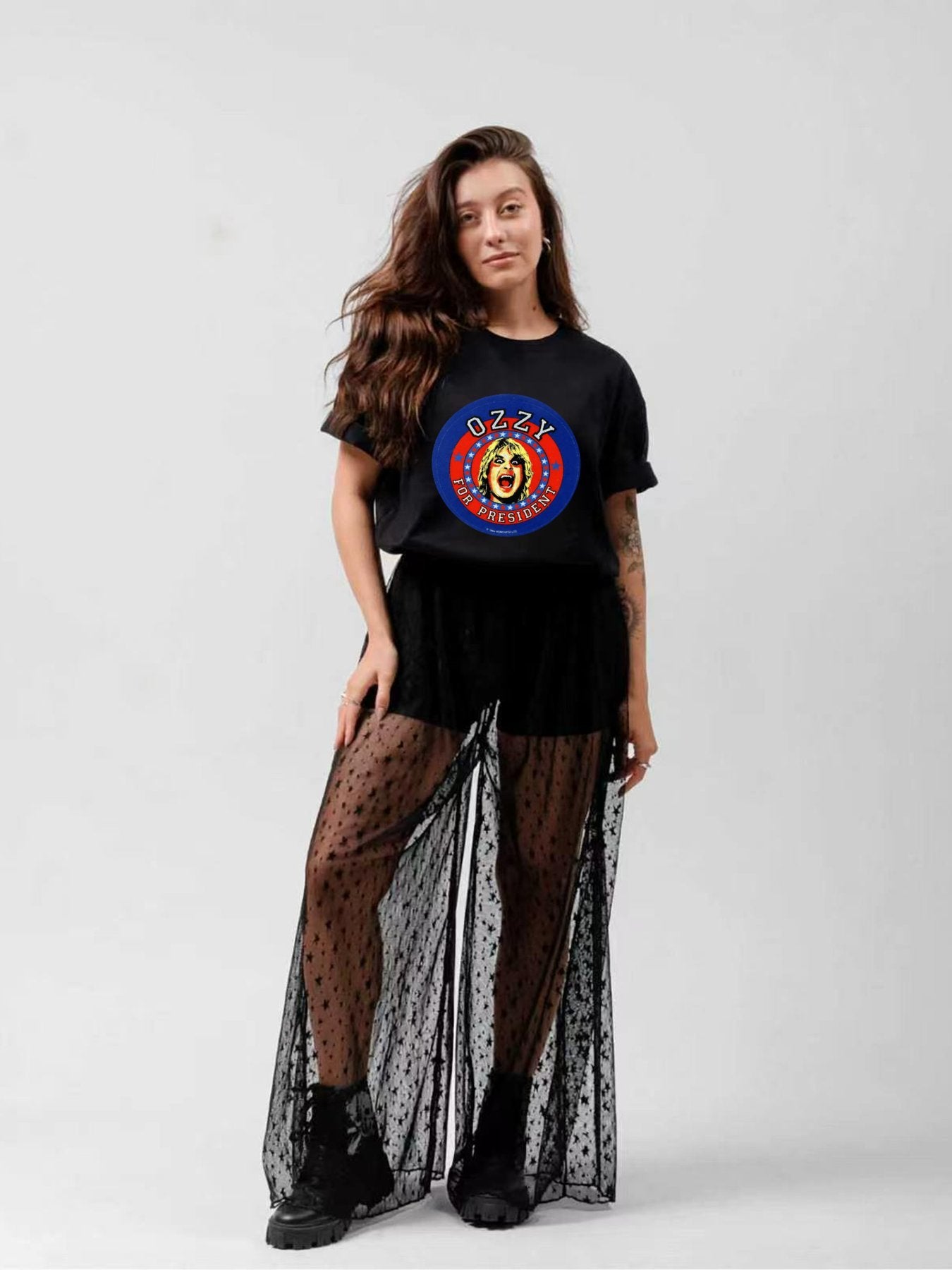 Ozzy Portrait Campaign Badge Vintage Rock T-Shirt