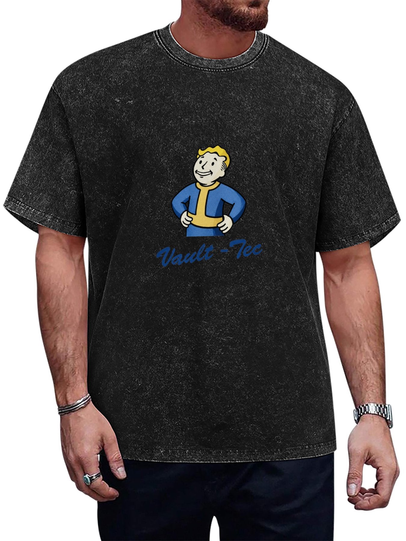 Vault-Tec Washed Cartoon Graphic T-Shirt
