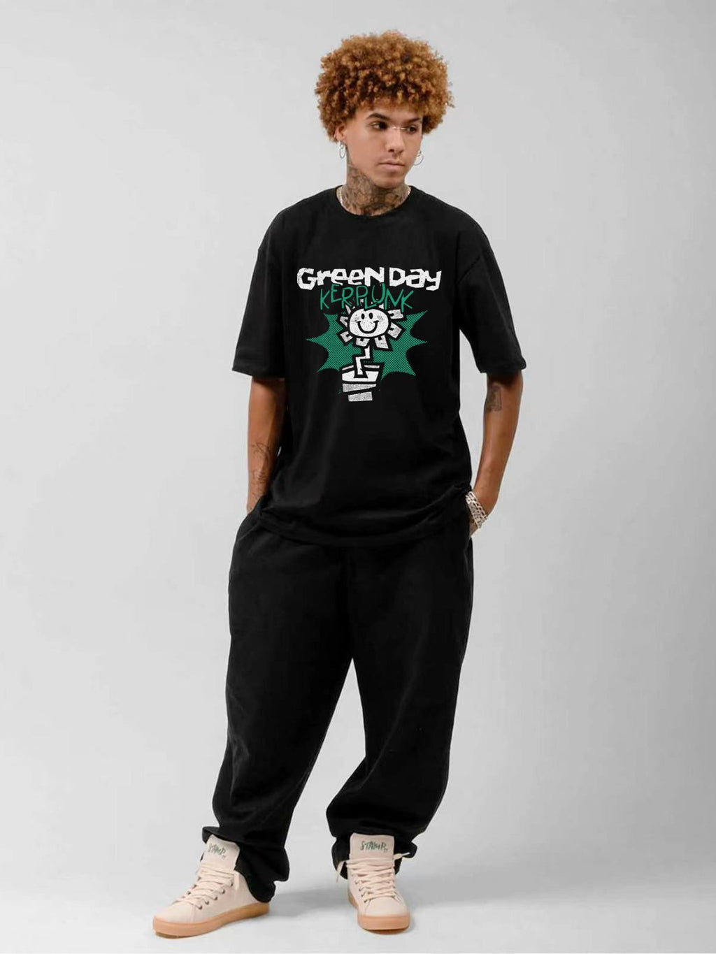 Green Day Kerplunk Flower Punk Graphic T-Shirt