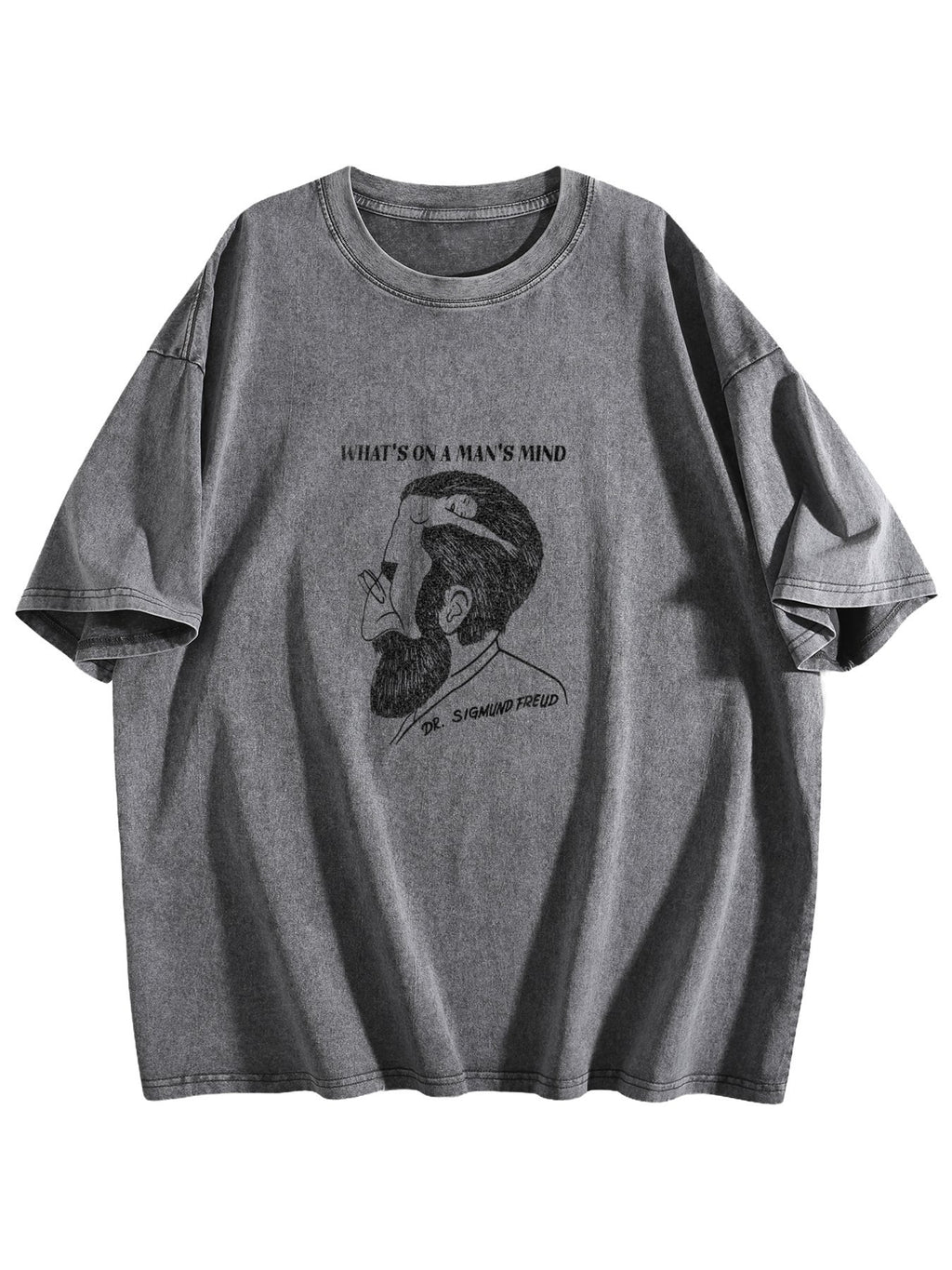 What's on a Man's Mind Graphic Washed T-Shirt