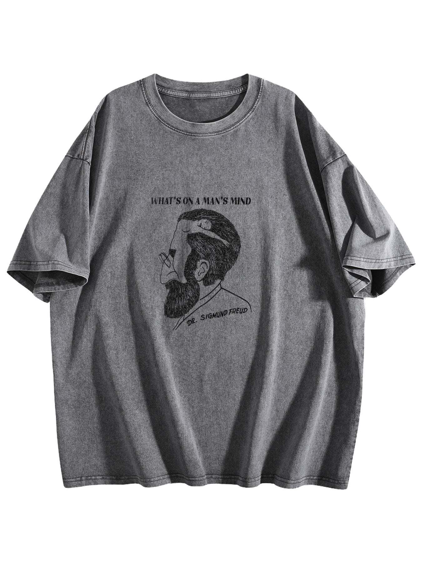 What's on a Man's Mind Graphic Washed T-Shirt
