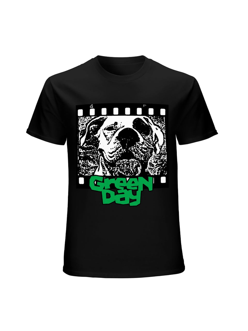 Green Day Dog Film Frame Punk Graphic T-Shirt