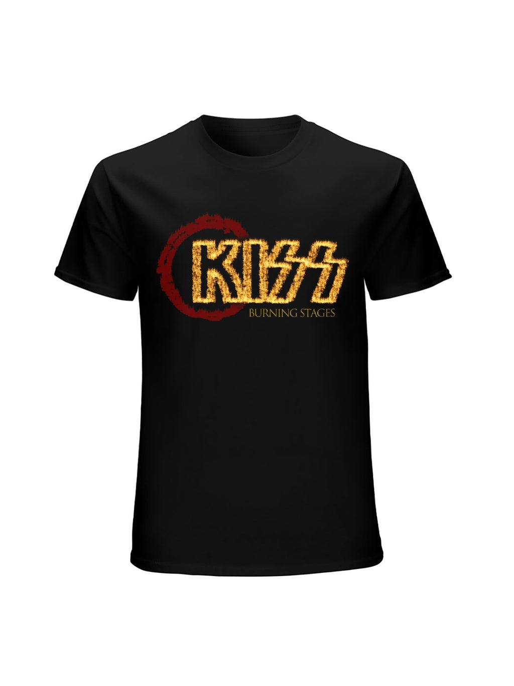 KISS Burning Stages Flame Logo Graphic T-Shirt