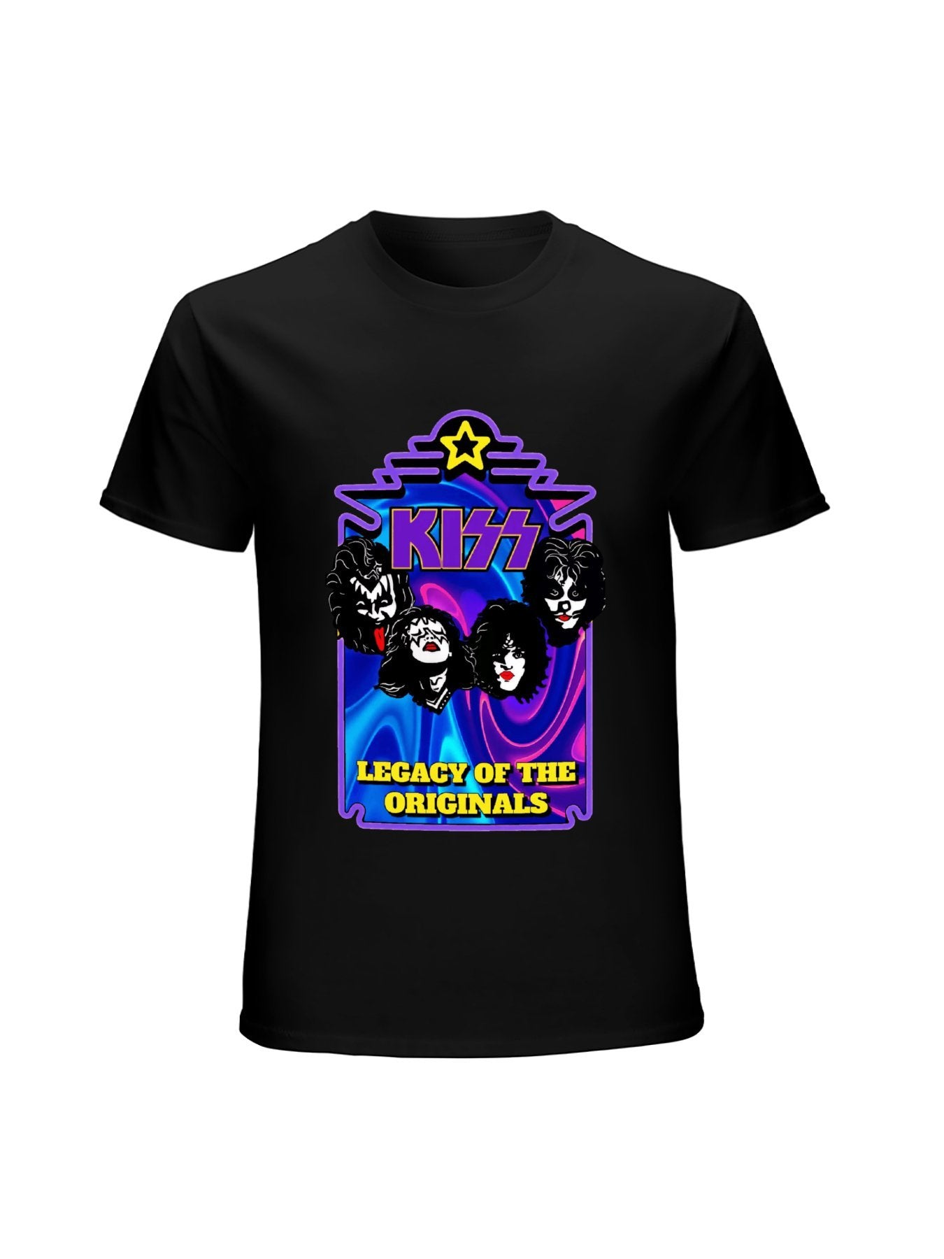 KISS Face Collage Neon Legacy Rock T-Shirt