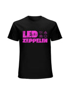 Led Zeppelin Pink Logo Symbols Graphic T-Shirt