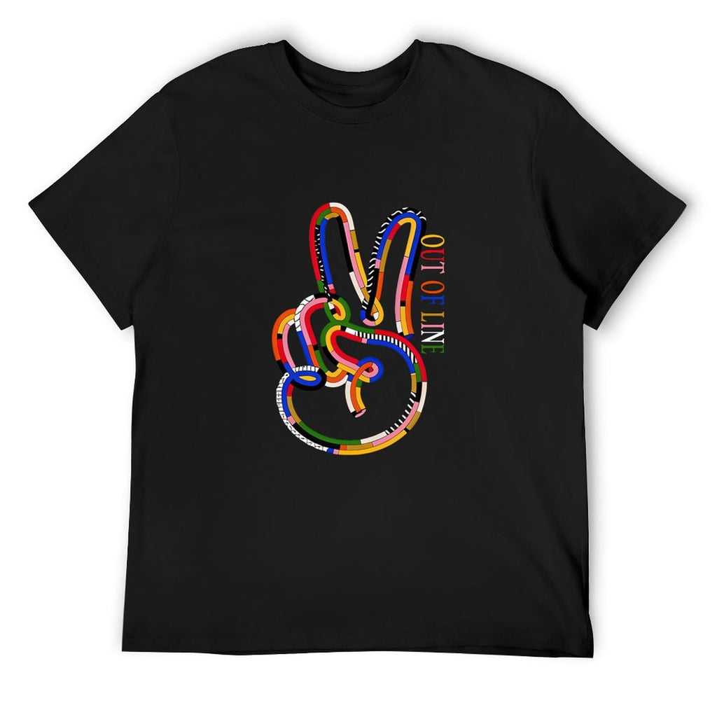 Out of Line Peace Hand Graphic White T-Shirt