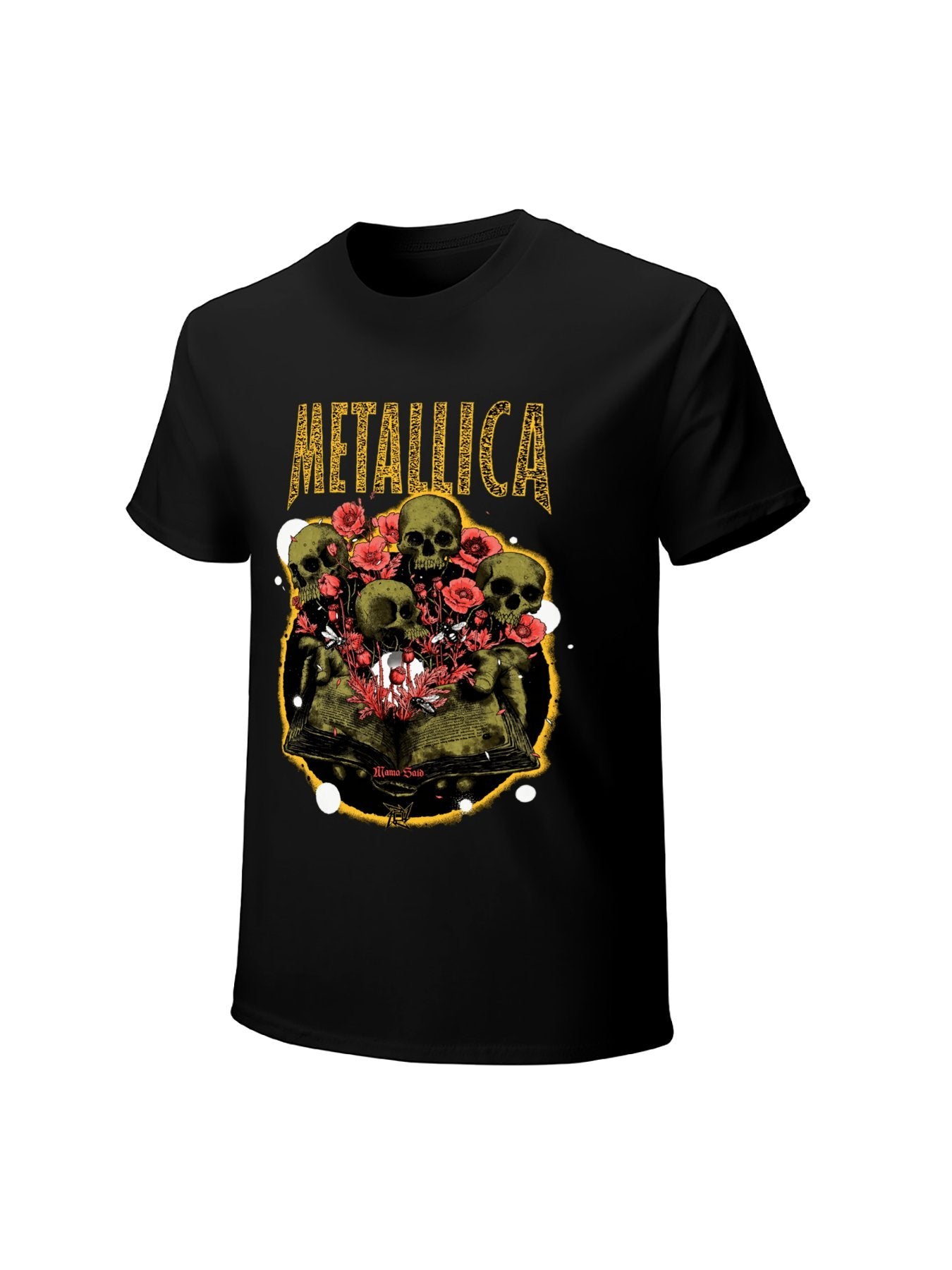 Metallica “Mama Said” Skull Flowers Graphic T-Shirt