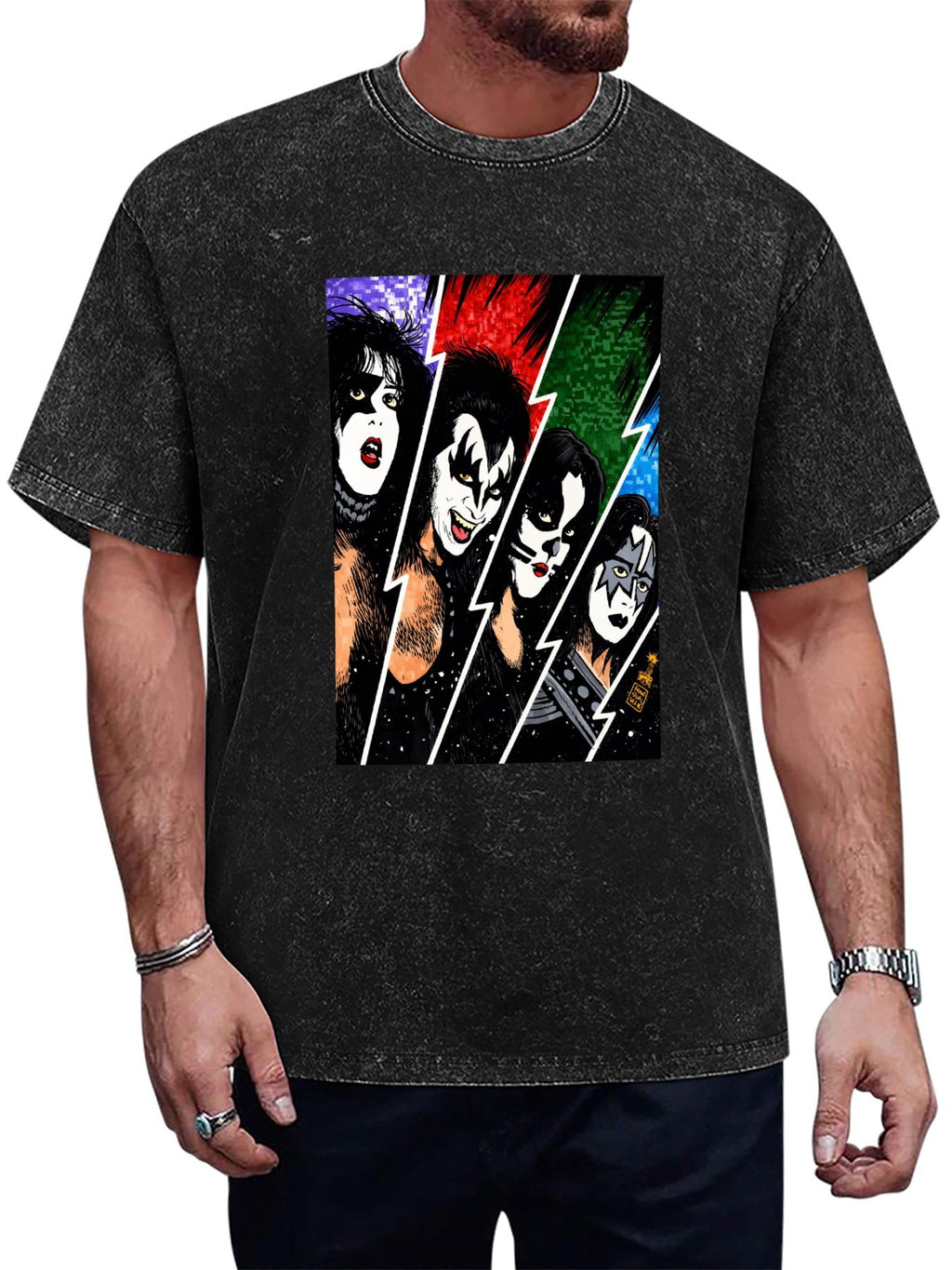 Vintage KISS Band Portrait Graphic T-Shirt