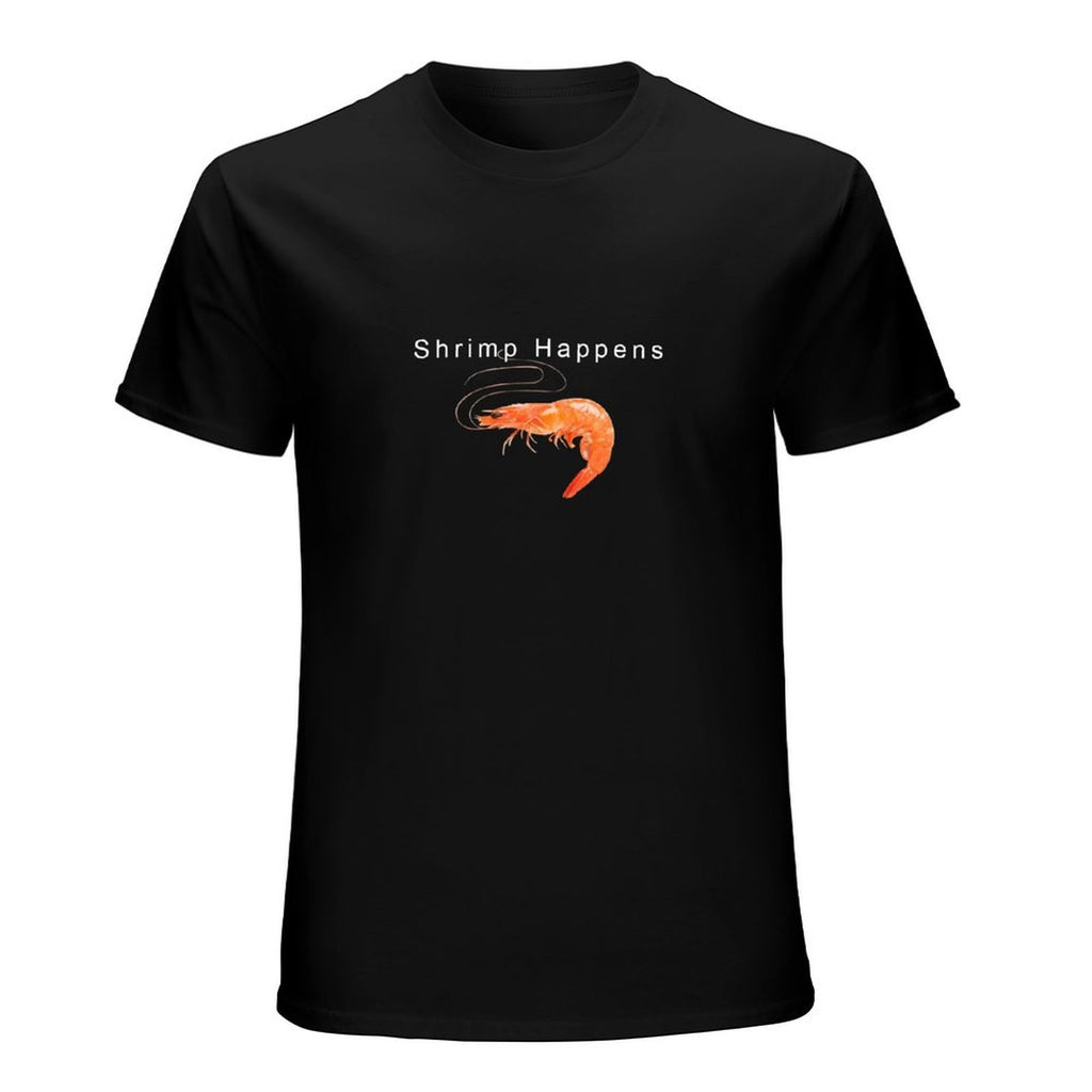 Shrimp Happens Graphic Black T-Shirt