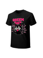 Green Day Cartoon Cat Punk Graphic T-Shirt
