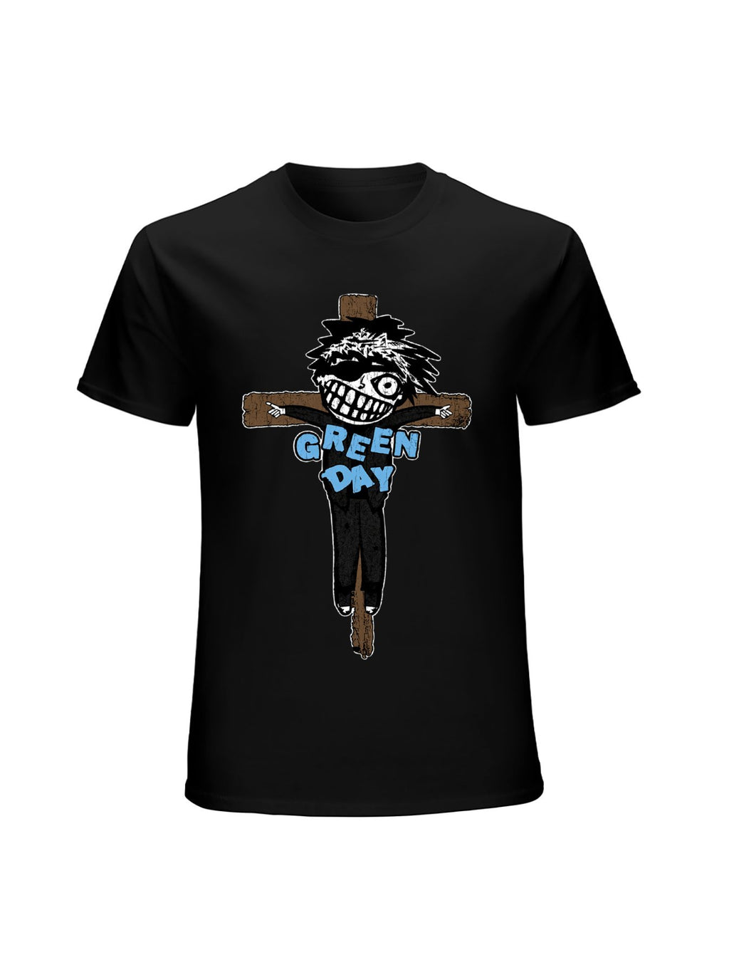 Green Day Punk Cartoon Skull Graphic T-Shirt