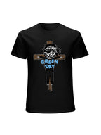 Green Day Punk Cartoon Skull Graphic T-Shirt