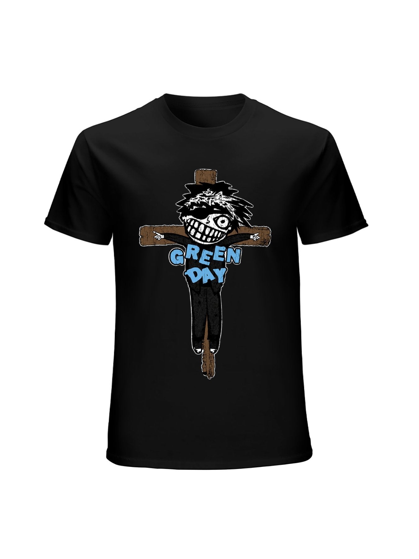 Green Day Punk Cartoon Skull Graphic T-Shirt