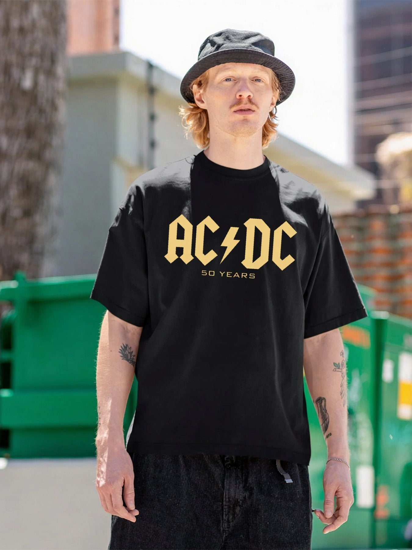 AC/DC 50 Years Gold Logo Graphic T-Shirt