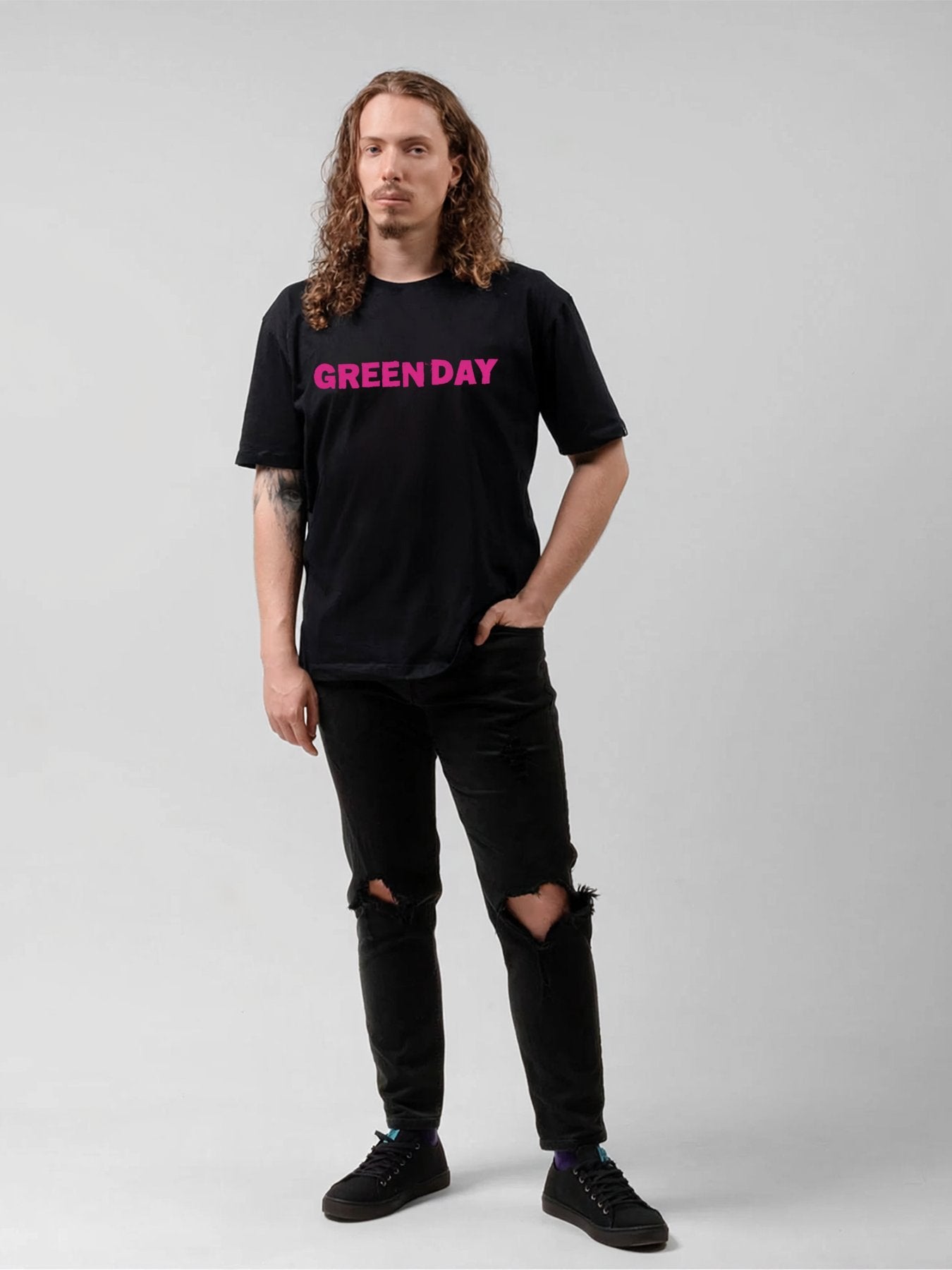 Green Day Minimal Logo Pink Punk Graphic T-Shirt