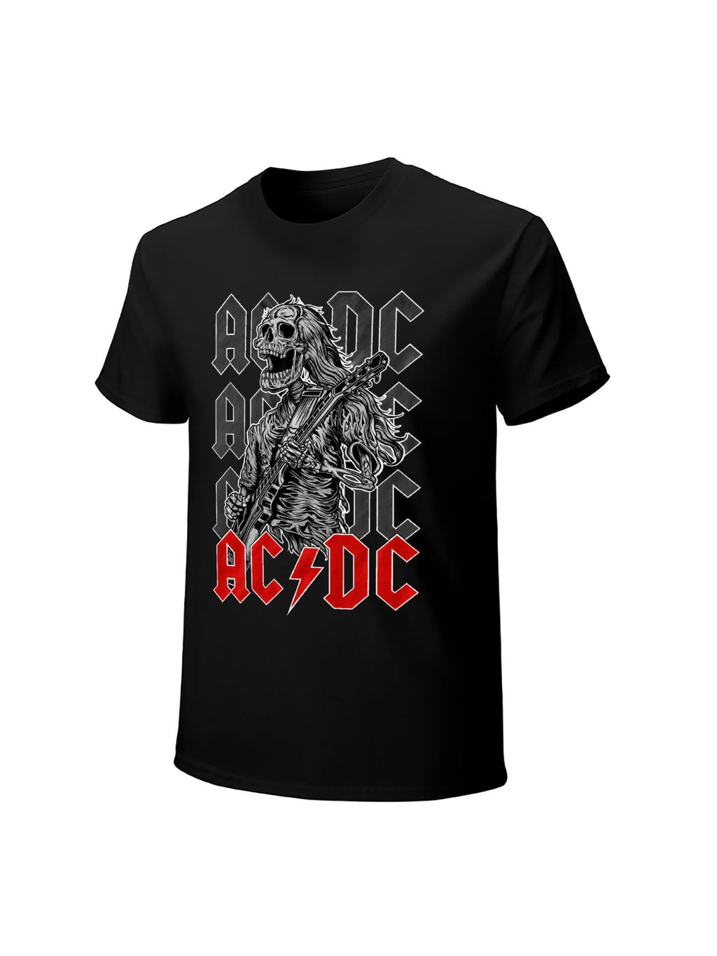 AC/DC Skeleton Guitarist Logo Graphic T-Shirt