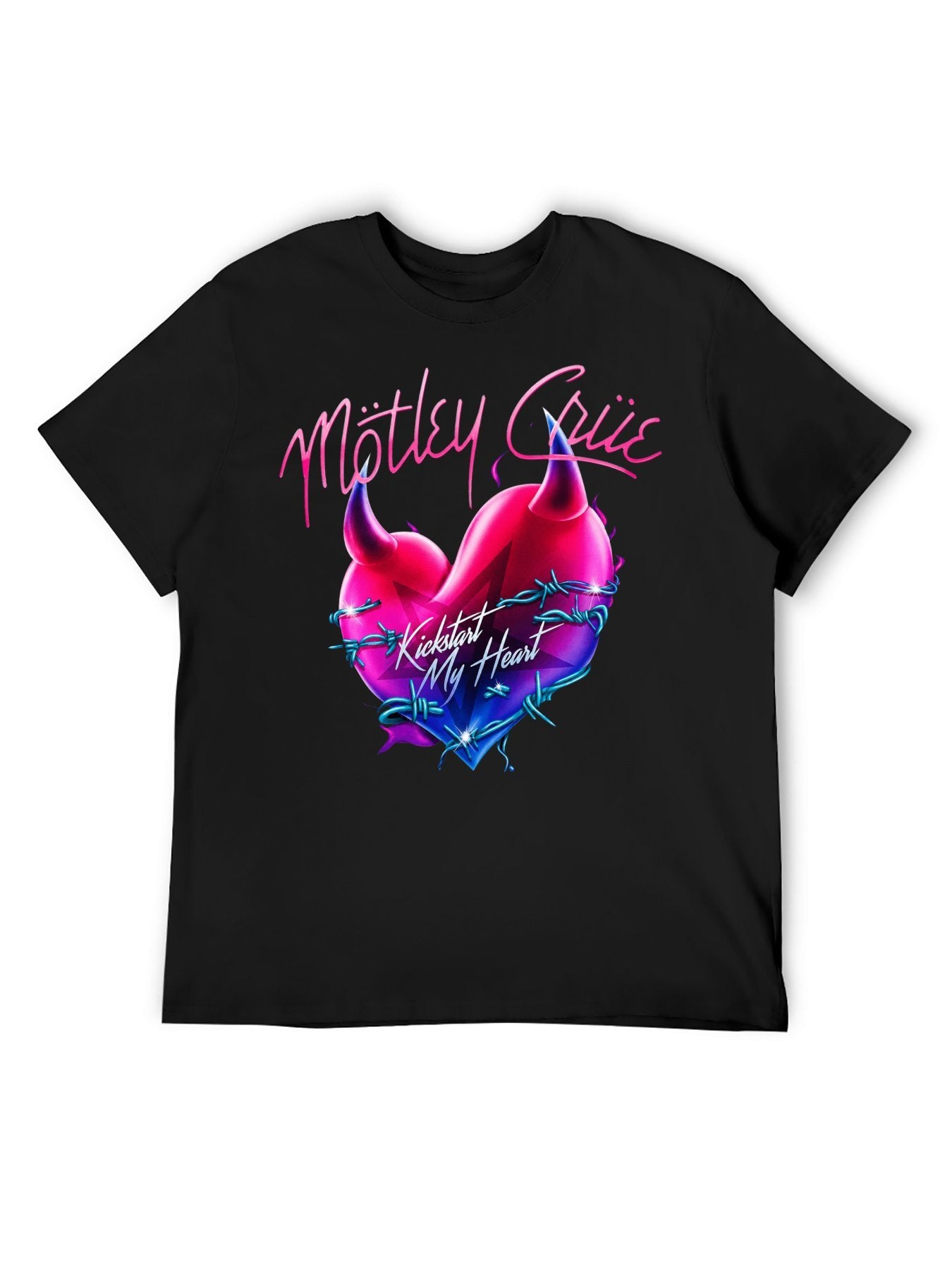 Mötley Crüe Kickstart My Heart Horned Heart Graphic T-Shirt