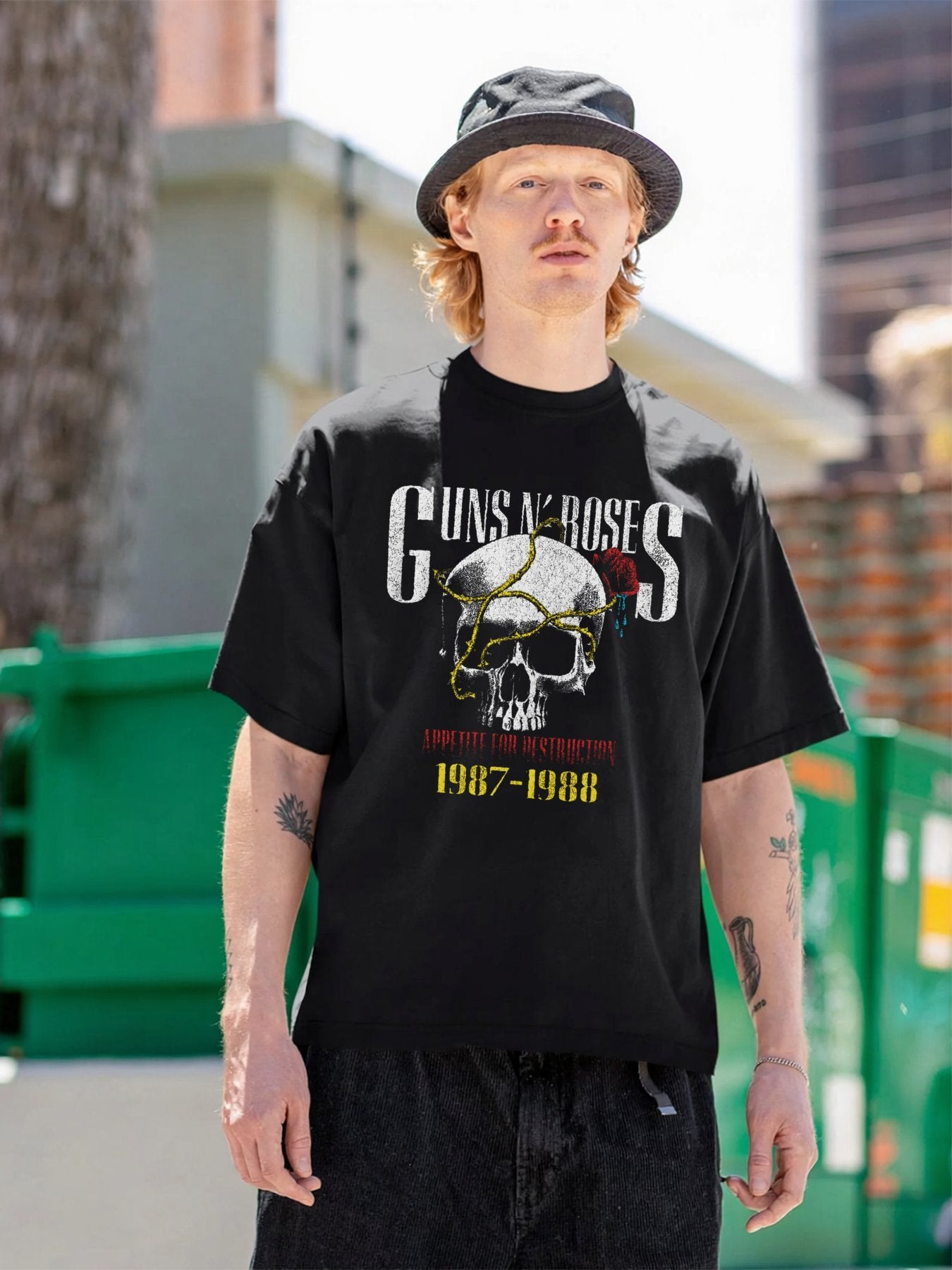 Guns N’ Roses Cracked Skull Appetite Tour Graphic T-Shirt