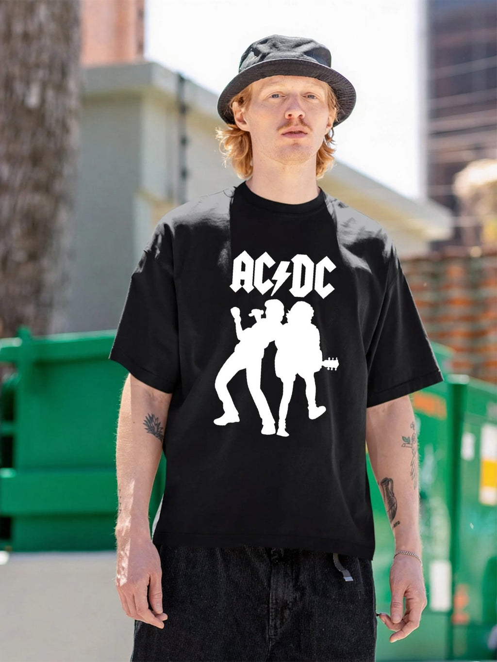 AC/DC Rock Duo Silhouette Graphic T-Shirt