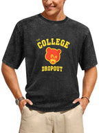 The College Dropout Bear Graphic Washed T-Shirt