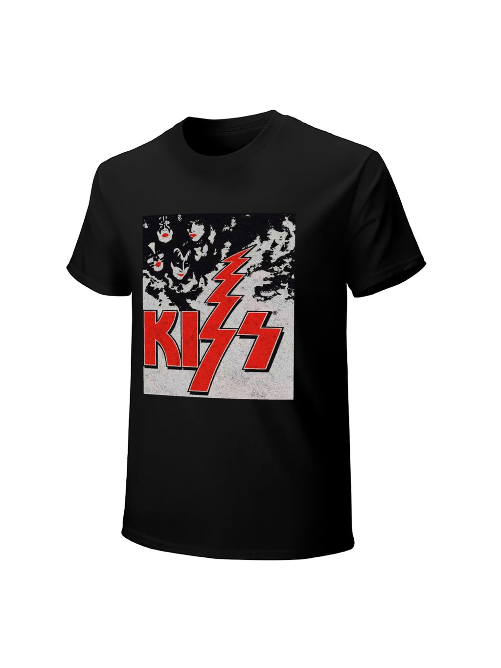 KISS Classic Faces Lightning Logo Graphic T-Shirt
