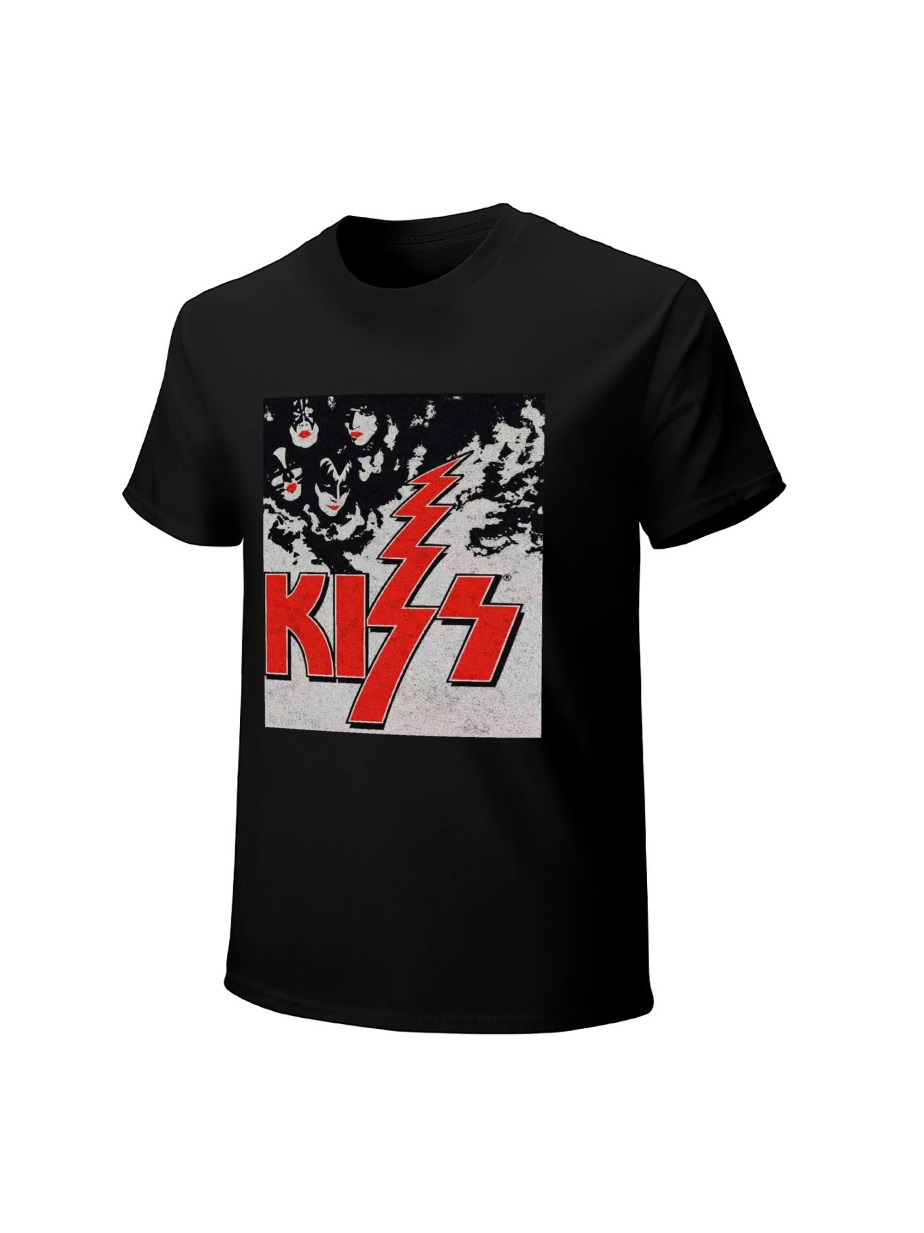 KISS Classic Faces Lightning Logo Graphic T-Shirt