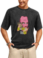 Money Talks Mask Graphic Vintage Washed T-Shirt