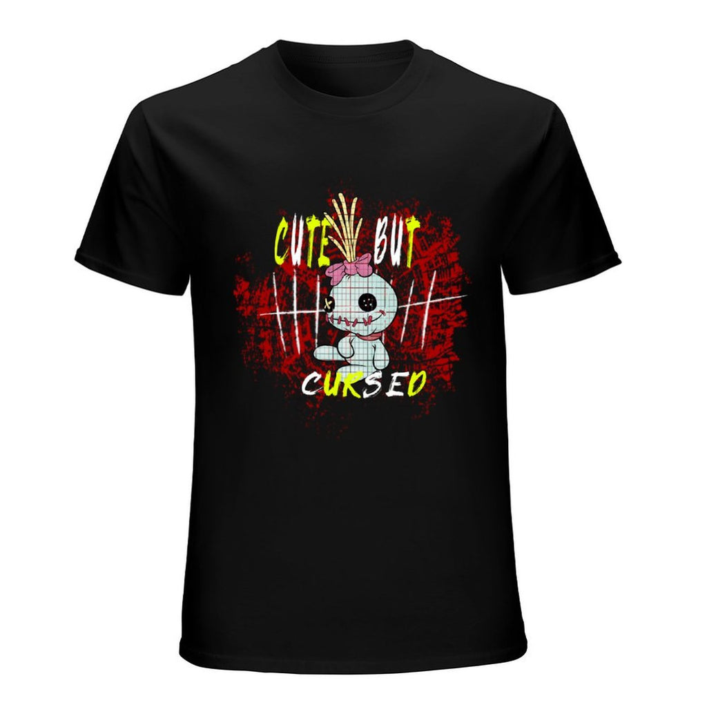 Cute but Cursed Doll Graphic Black T-Shirt
