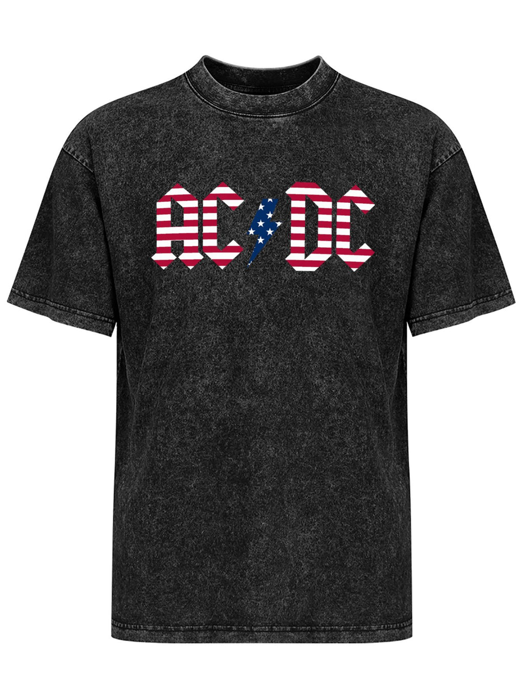 Vintage Washed AC/DC American Flag Graphic T-Shirt