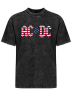 Vintage Washed AC/DC American Flag Graphic T-Shirt