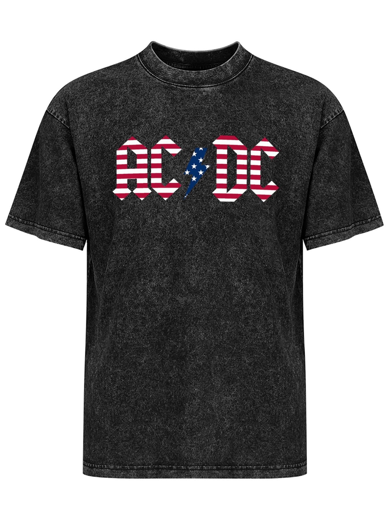 Vintage Washed AC/DC American Flag Graphic T-Shirt