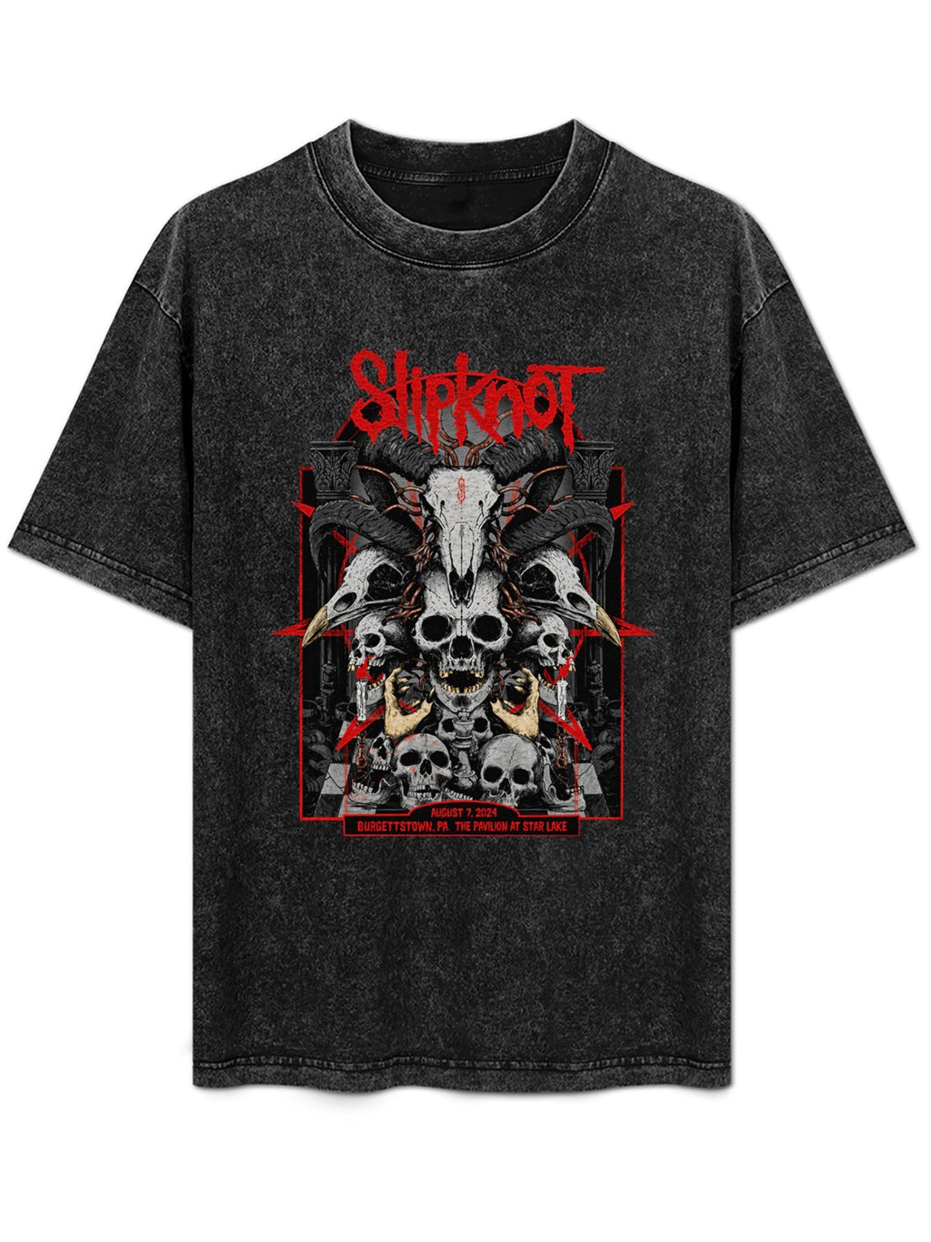 Slipknot Burgettstown 2024 Skull Graphic T-Shirt