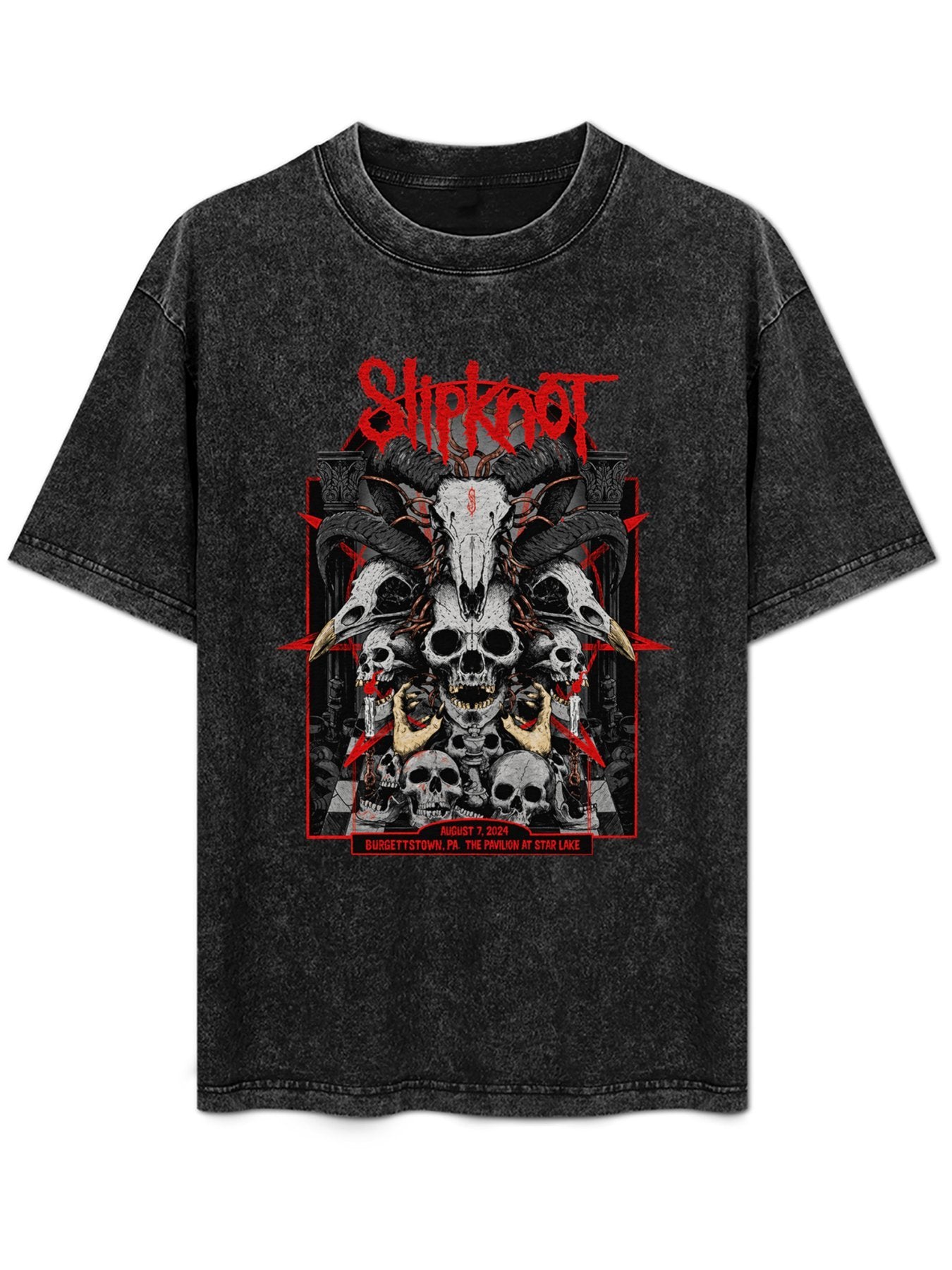 Slipknot Burgettstown 2024 Skull Graphic T-Shirt