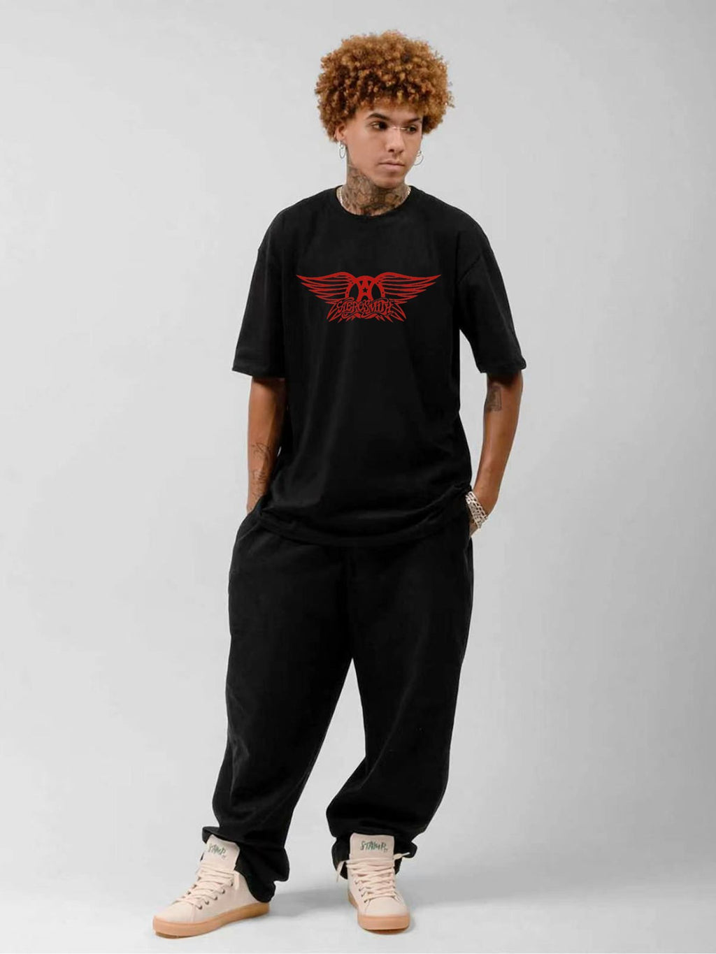 Aerosmith Red Winged Emblem Retro Graphic T-Shirt