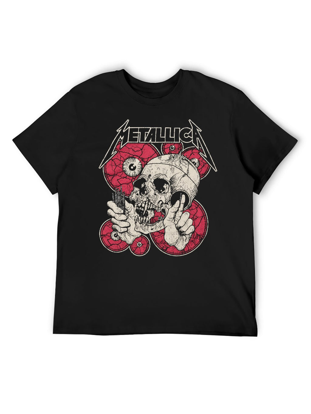 Metallica Skull Headphones Graphic T-Shirt