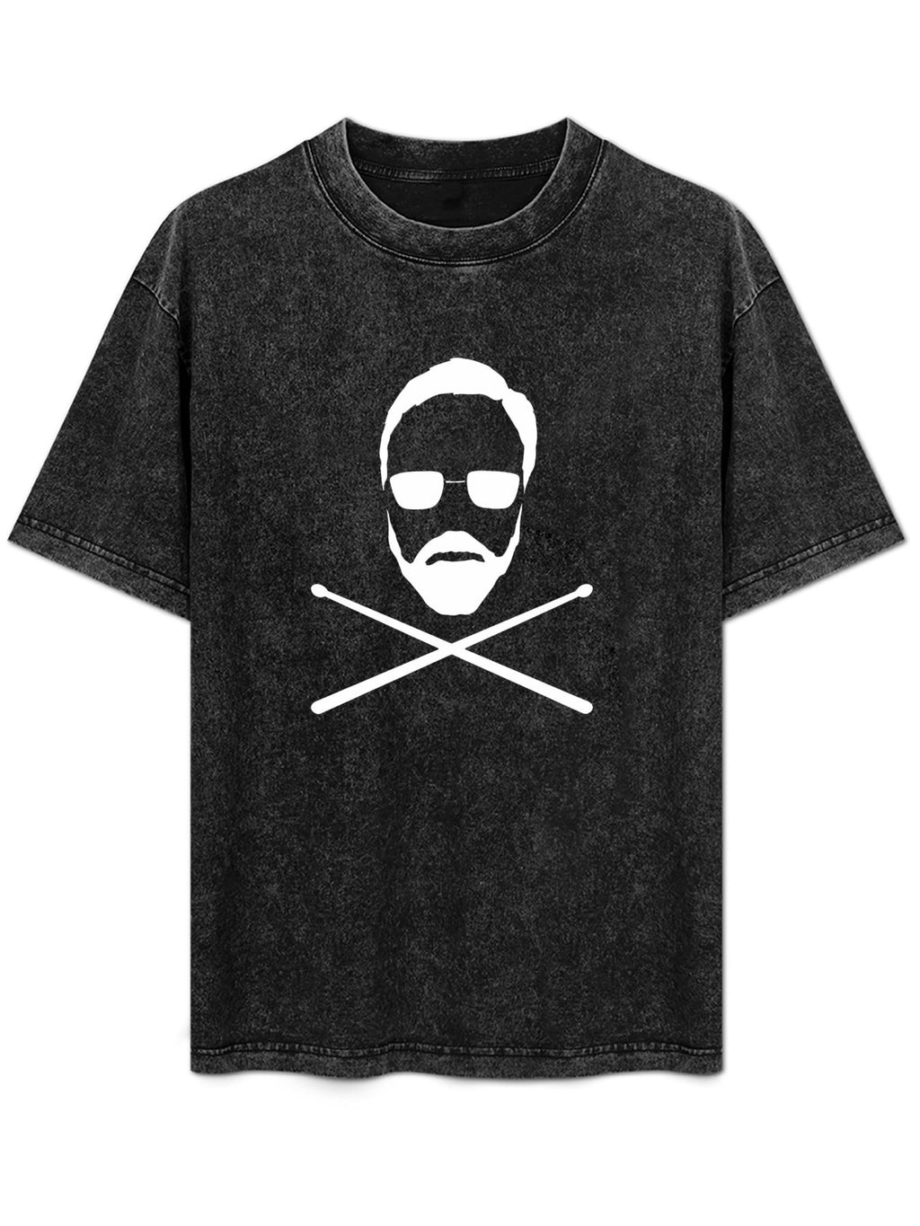 Queen Rock Icon Silhouette Crossed Drumsticks Graphic T-Shirt