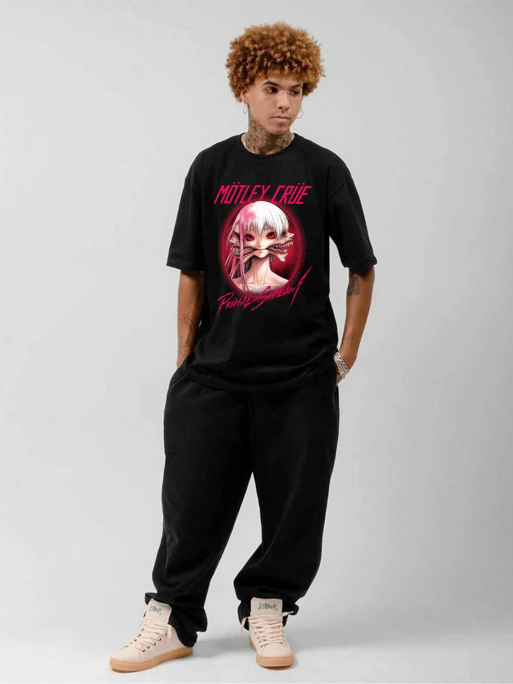 Mötley Crüe Primal Scream Anime Graphic T-Shirt