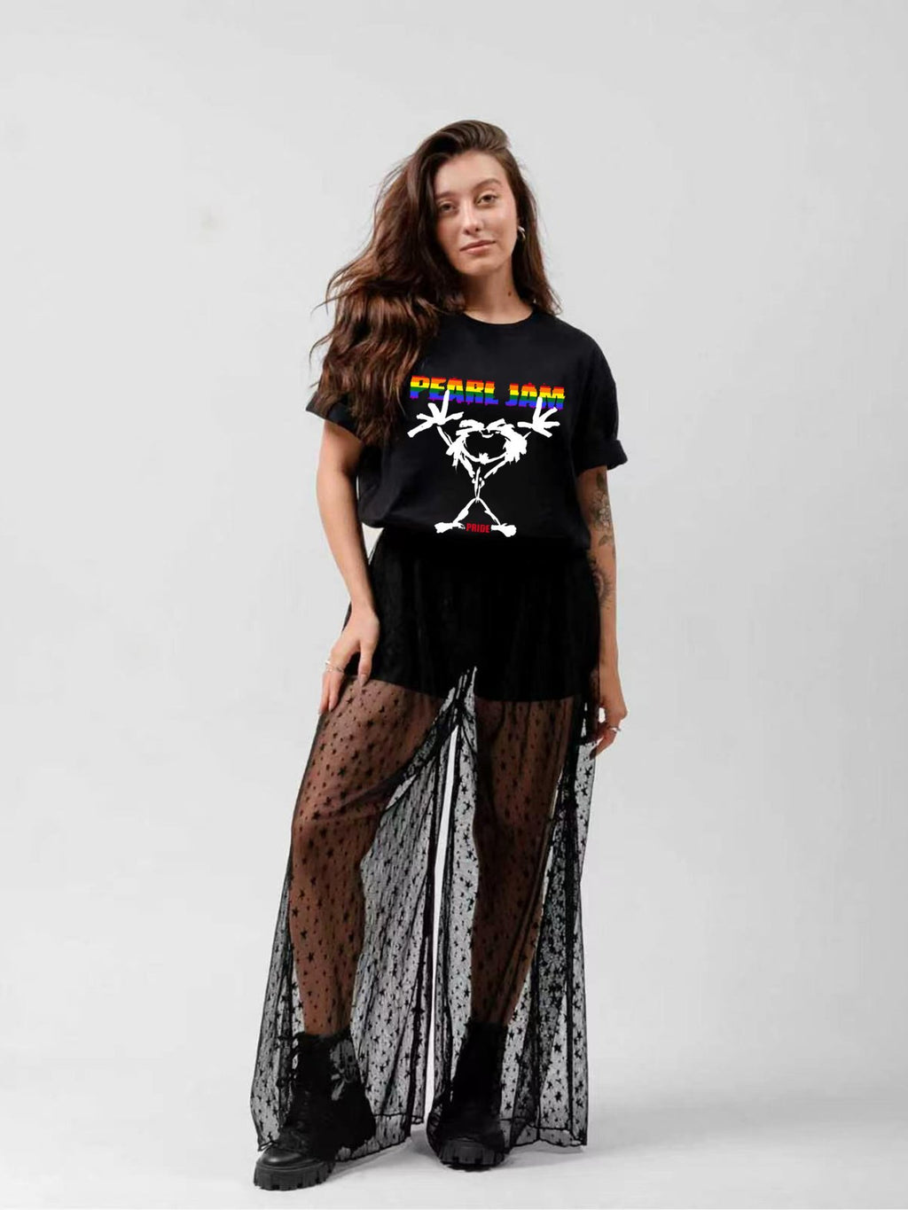 Pearl Jam Pride Stick Figure Graphic T-Shirt