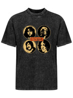 Vintage Washed Led Zeppelin Band Portrait Graphic T-Shirt