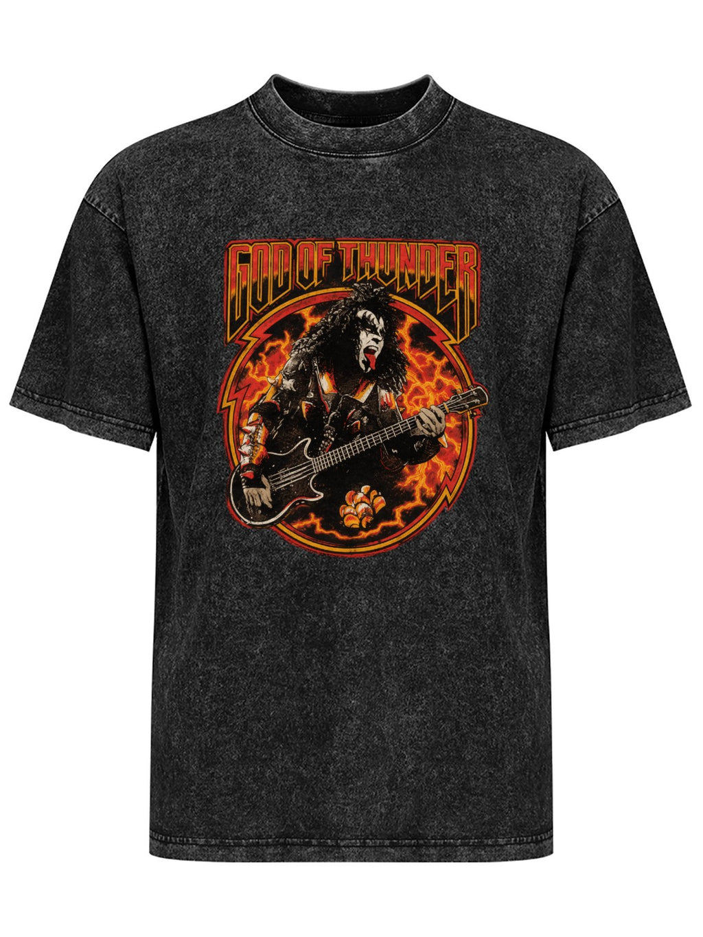 Vintage Washed KISS God of Thunder Bassist Graphic T-Shirt
