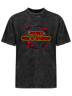 Vintage Washed Roses Guns & Whiskey Graphic T-Shirt