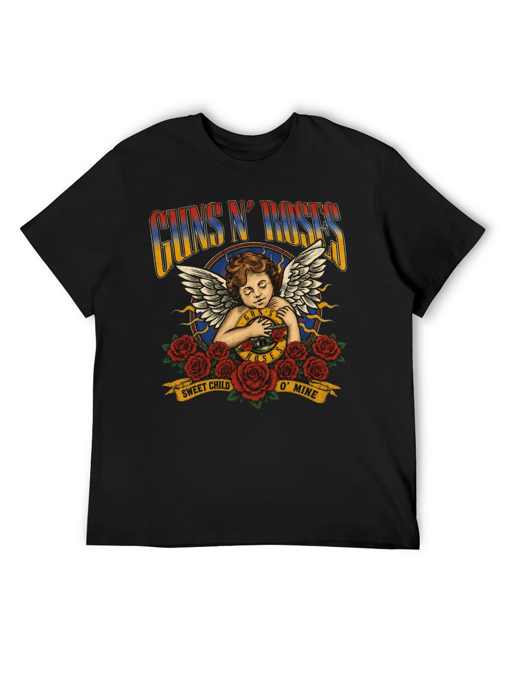 Guns N’ Roses Sweet Child O’ Mine Cherub Rose Graphic T-Shirt