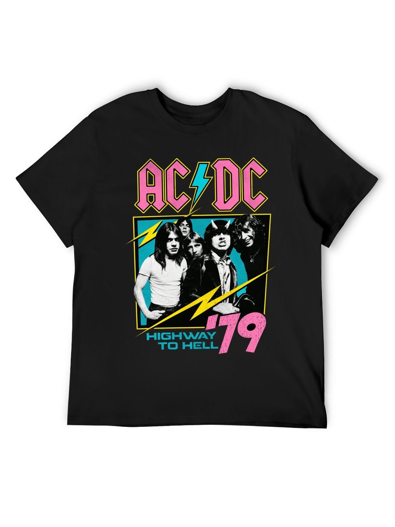 AC/DC Highway To Hell 79 Band Photo Graphic T-Shirt