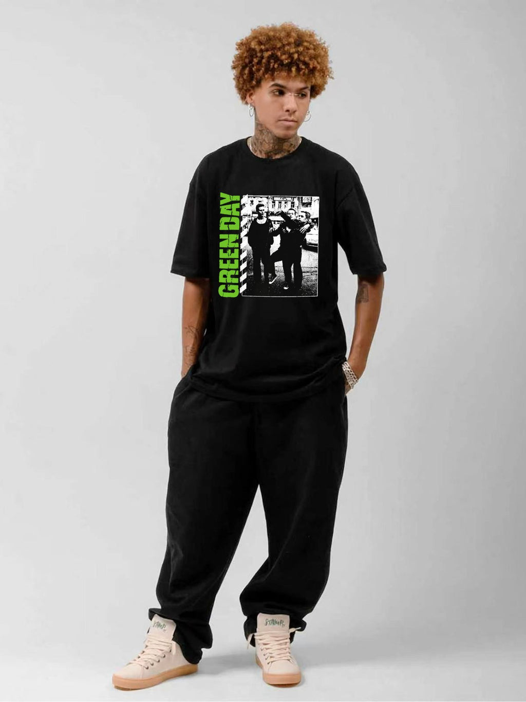 Green Day Band Photo Street Punk Graphic T-Shirt